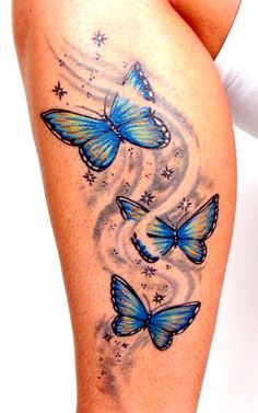 tatuajes de mariposas azules