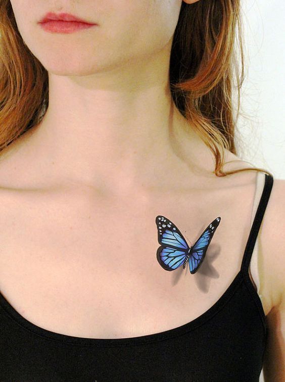 tatuajes de mariposas azules