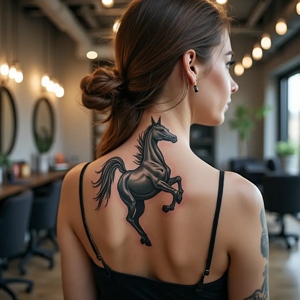 Inspiración y significado detrás del tatuaje caballo minimalista